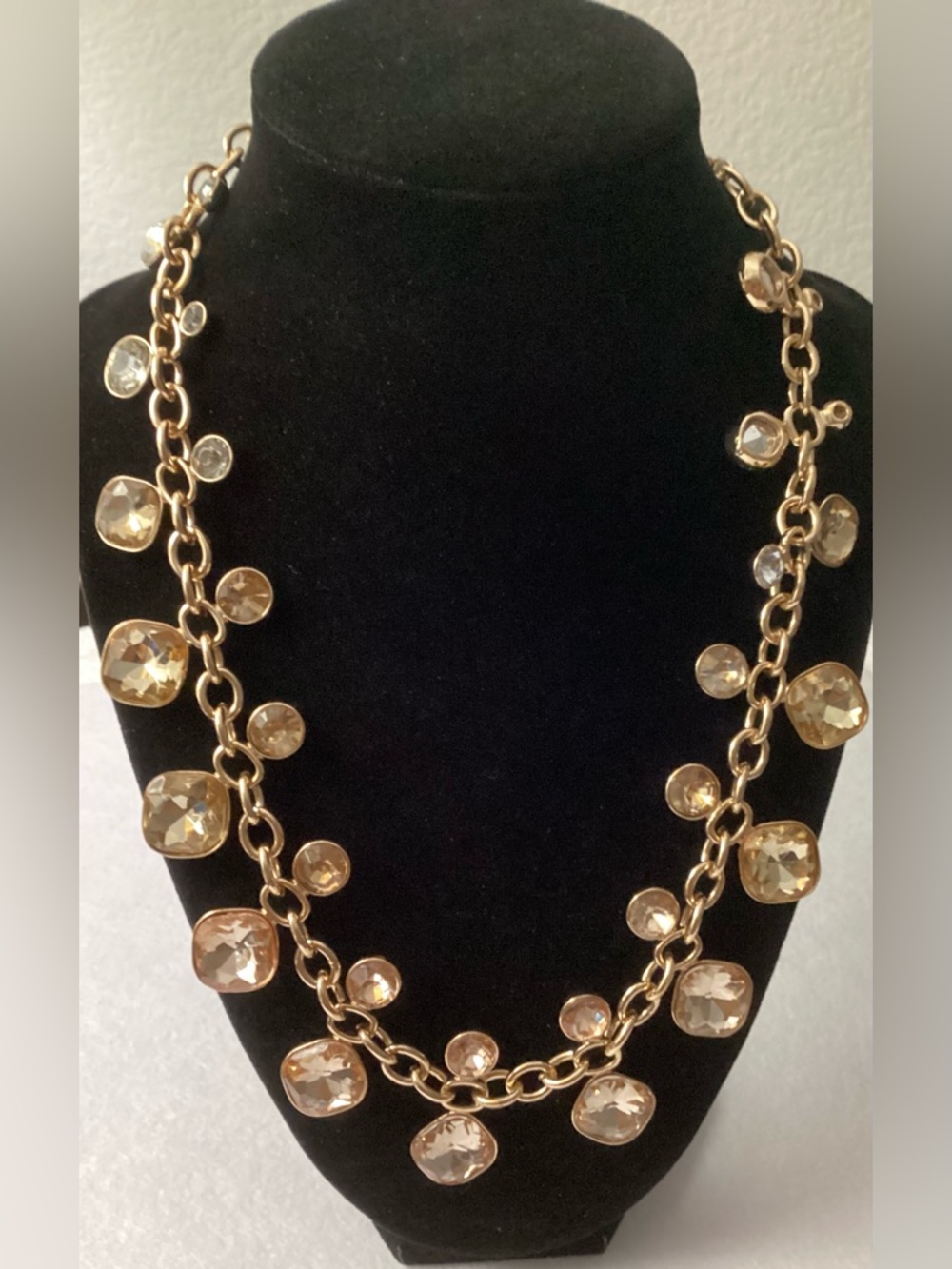 INC International Concepts Gold-Tone Necklace with Peach and Clear Crystals - Picture 5 of 9